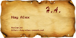 Hay Alex névjegykártya